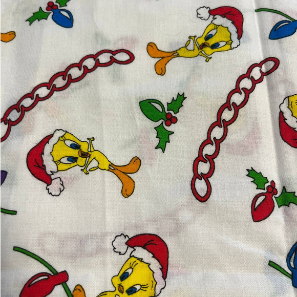 Vintage 1990's Tweety Bird Christmas Lights Fabric - Picture 1 of 3